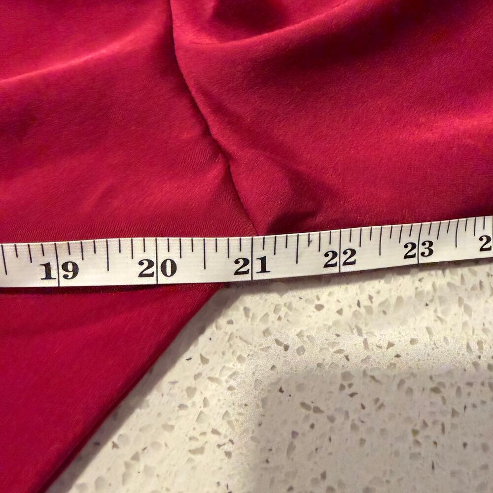 Mango Red Burgundy Satin Knot Front Maxi Dress Deep V Long Sleeve Sexy Cocktail - Picture 9 of 10